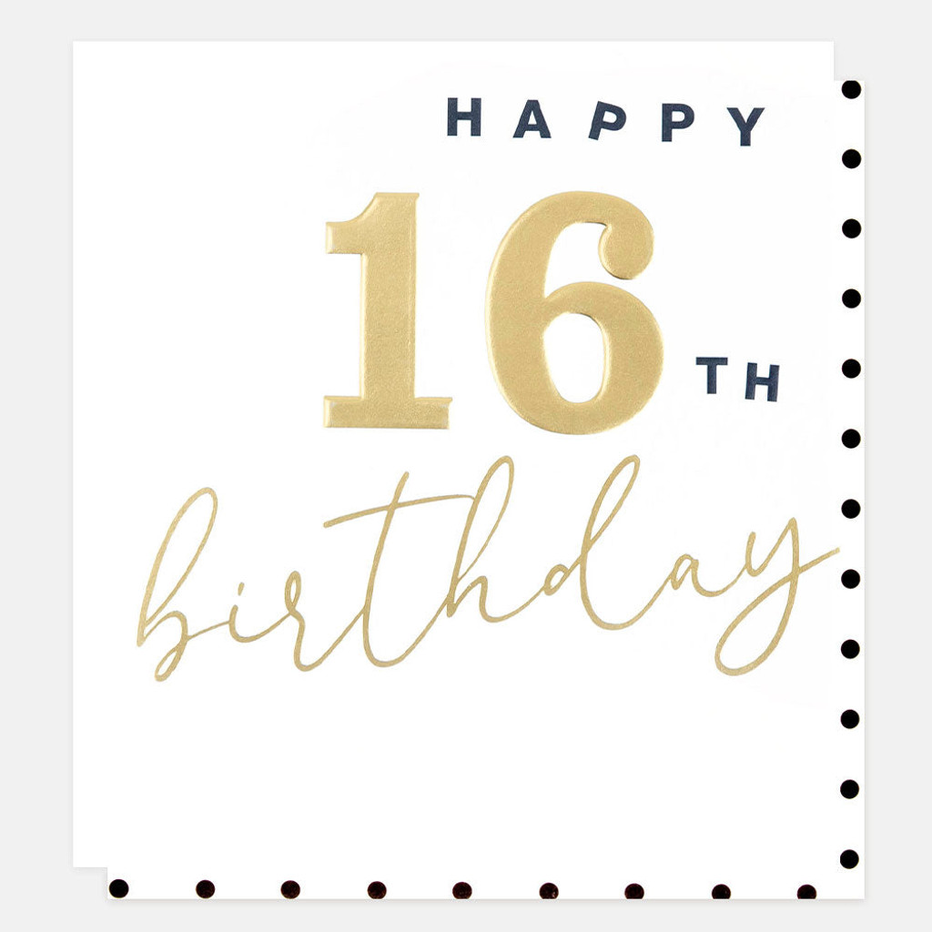 Gold Happy 16th Birthday Card SPN002