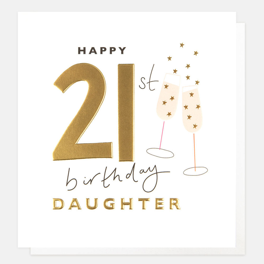 Champagne Flutes 21st Birthday Card For Daughter SCL007