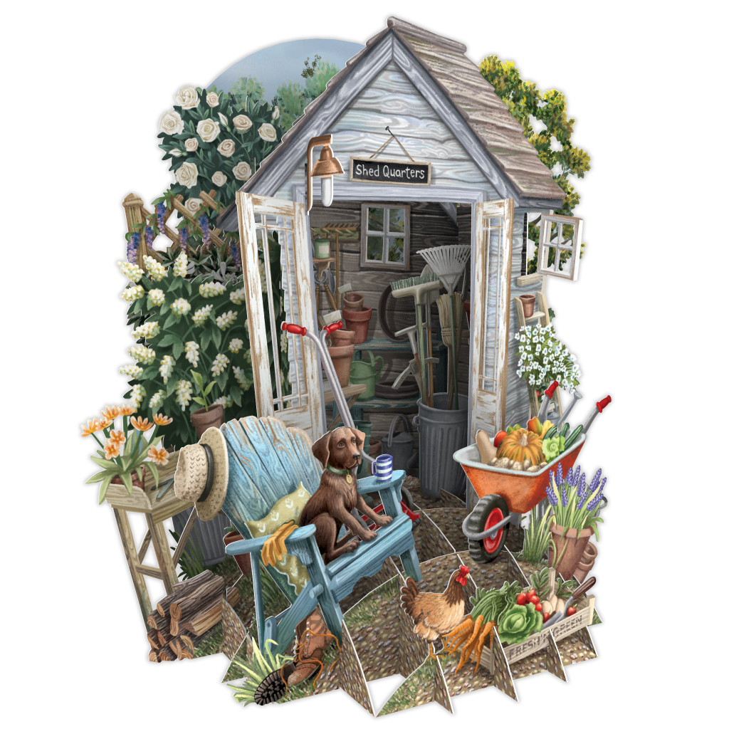 Shed Quarters - Top of the World Pop Up Greetings Card TW052