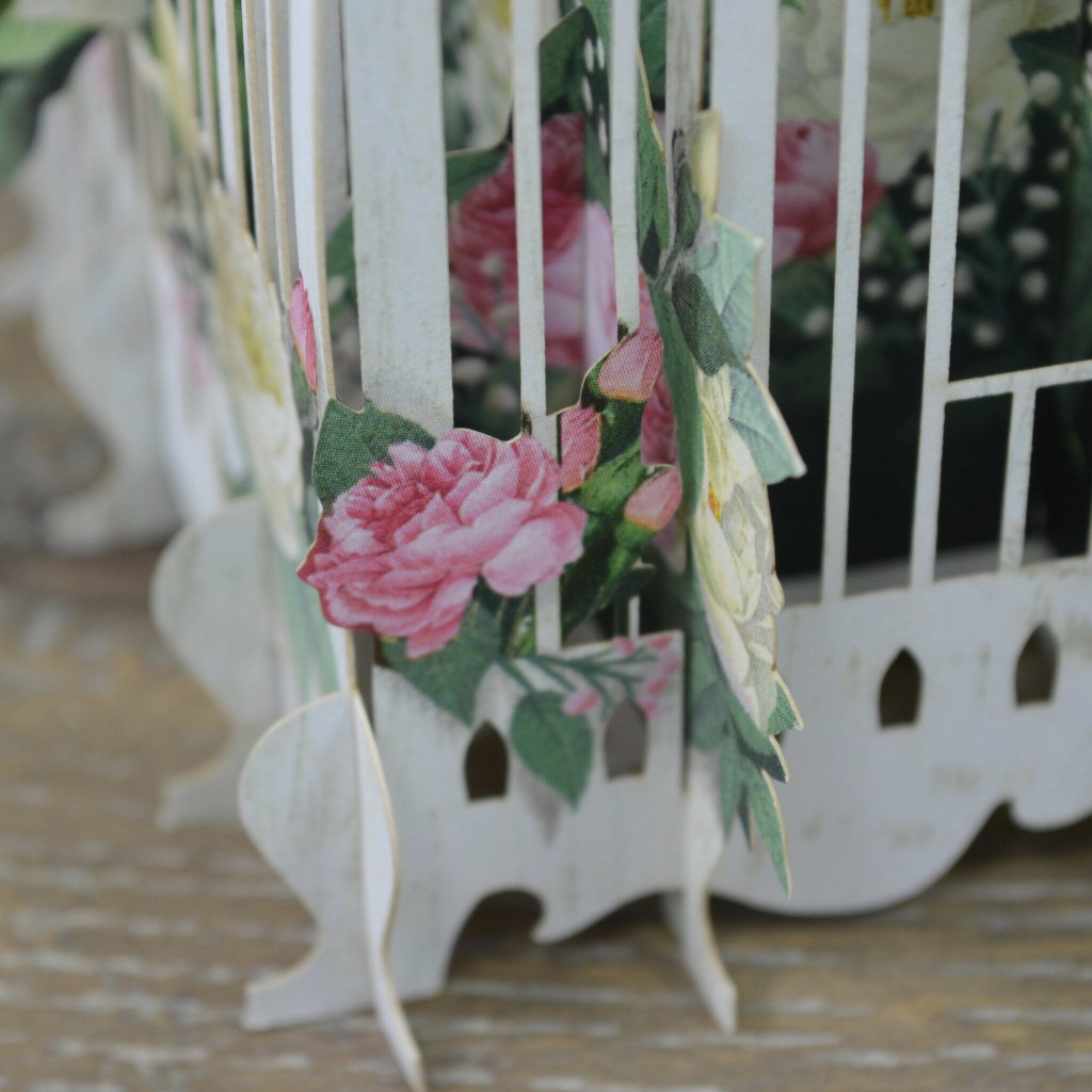 The White Flower Cage - 3D Pop Up Greetings Card 3D006