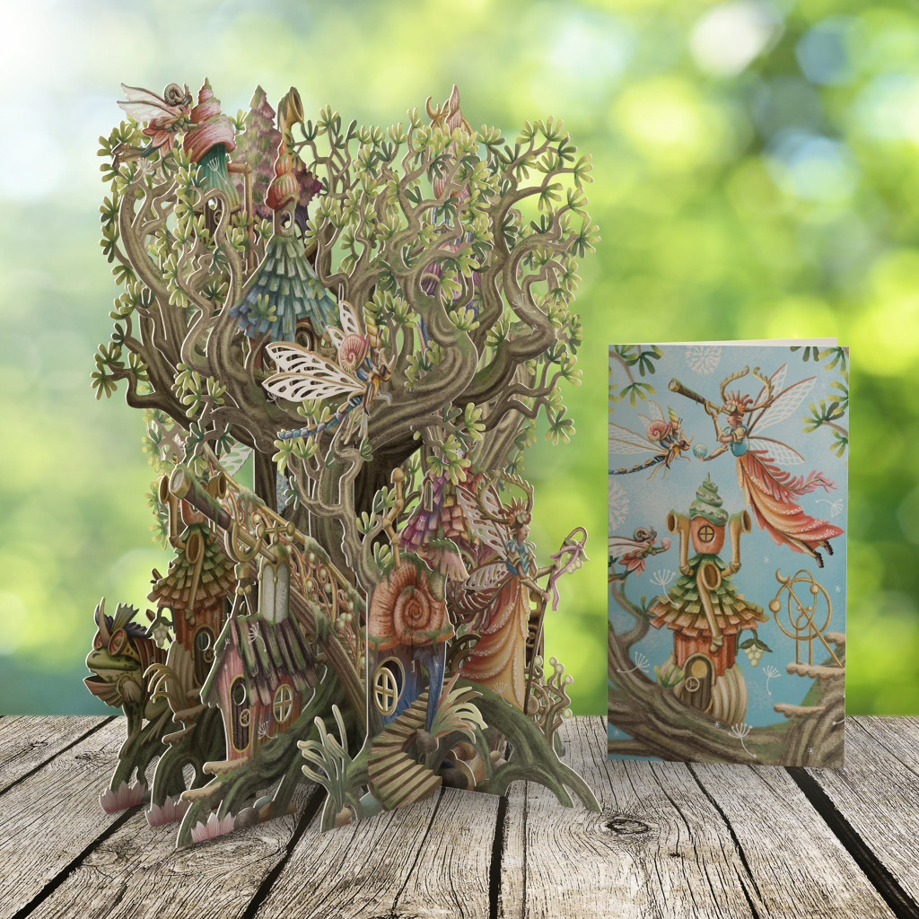 Fairy House On The River - 3D Pop Up Greetings Card3D039