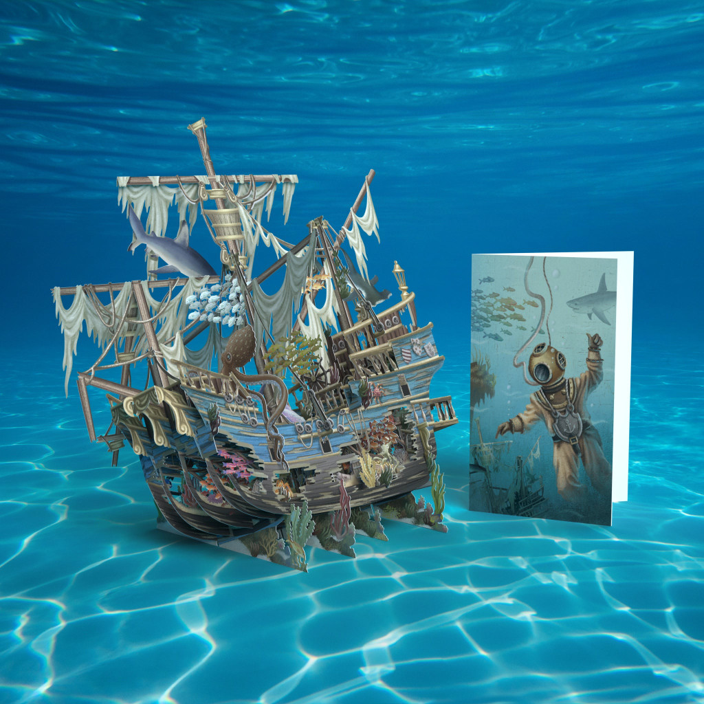 Sunken Galleon - 3D Pop Up Greetings Card 3D040