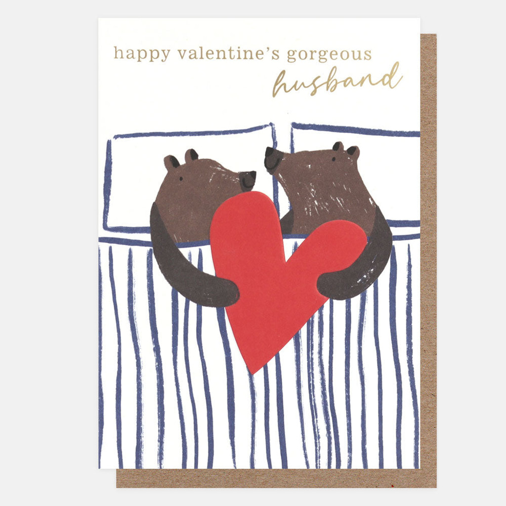 Bears In Bed Valentine's Card For Husband VAL015