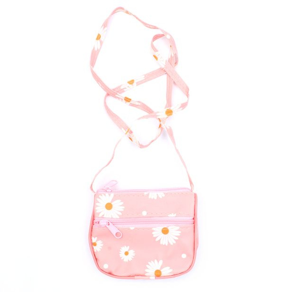 Daisy Print Purse With Shoulder Strap