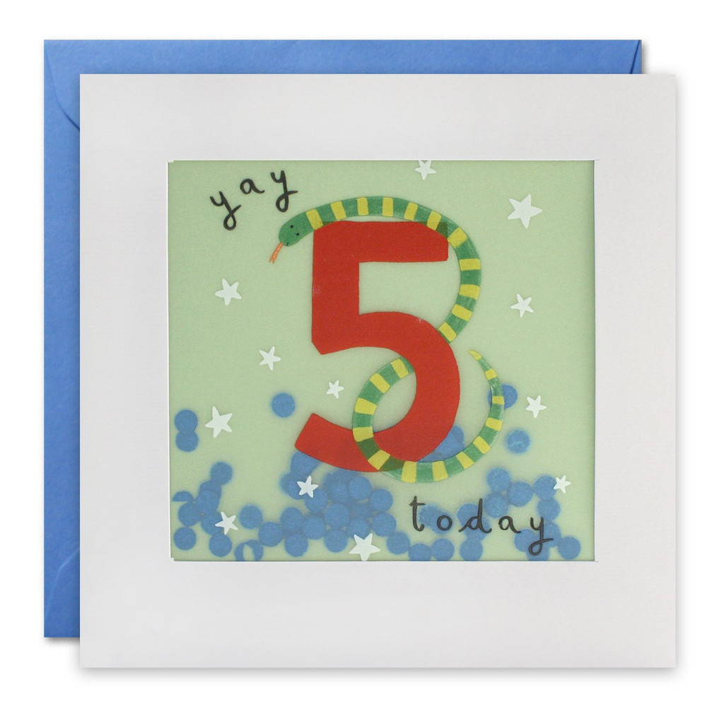 Age 5 Snake Paper Shakies Card - PP3276