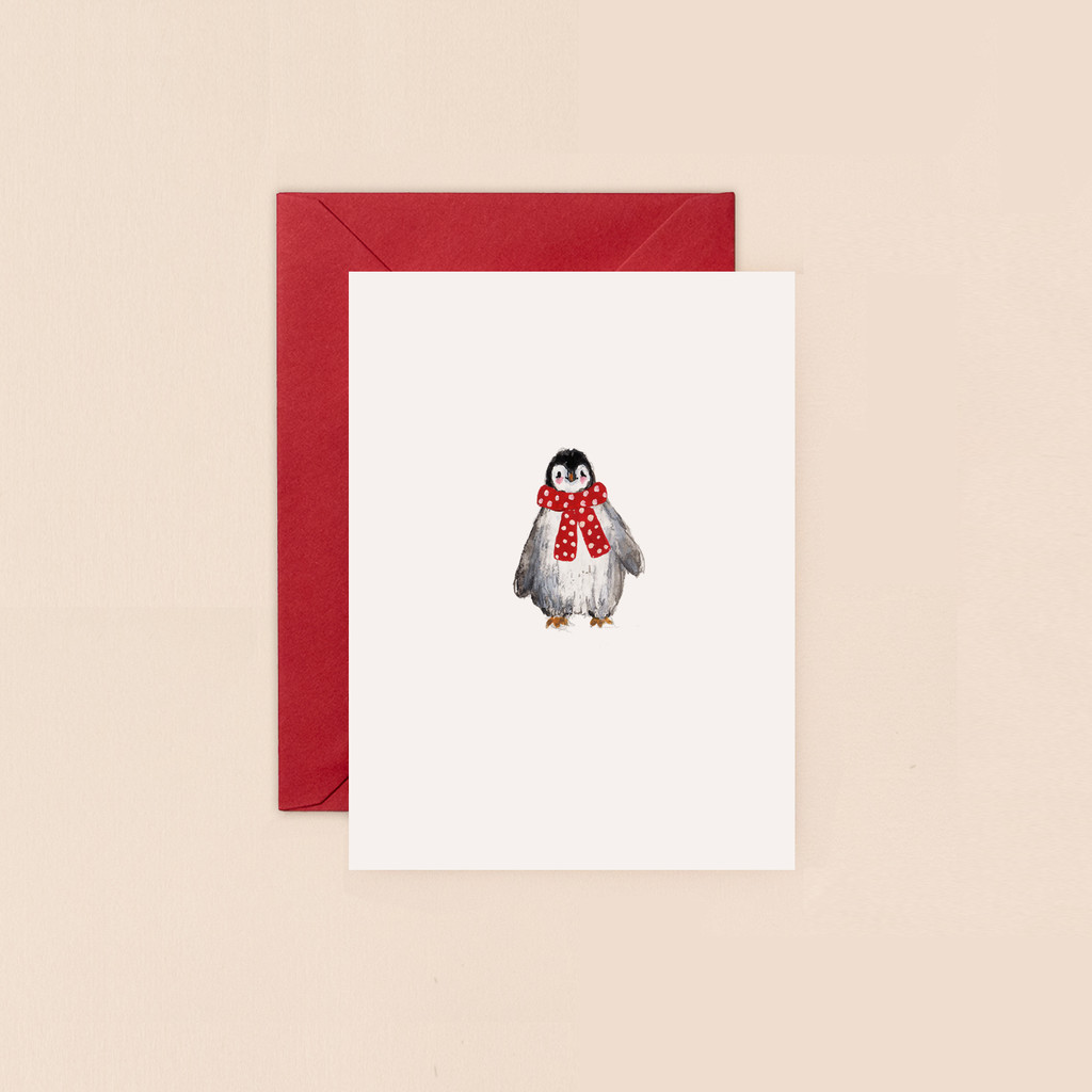 Penguin & Scarf Mini Christmas Card BIJX14