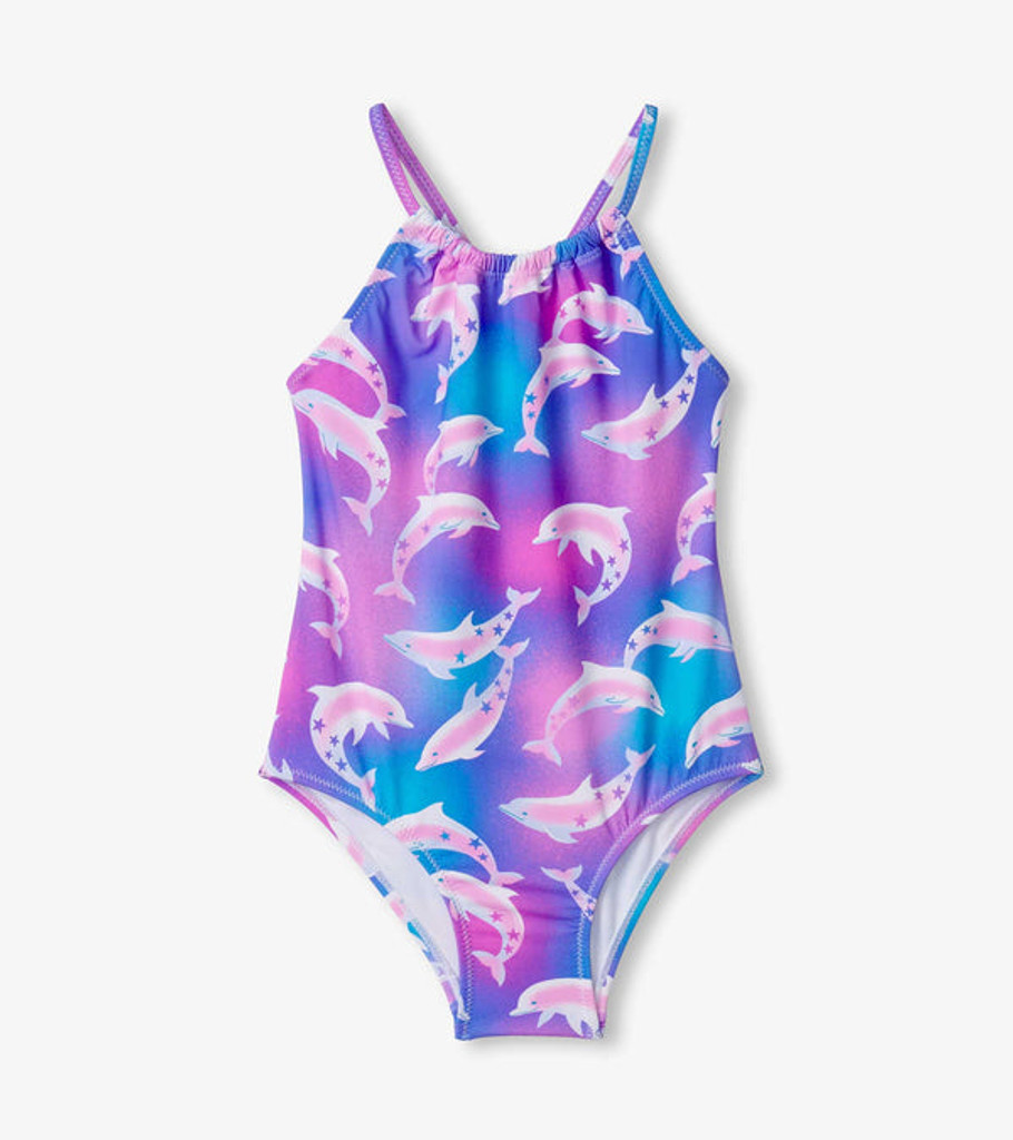 Airbrush Dolphins Gather Front Swimsuit