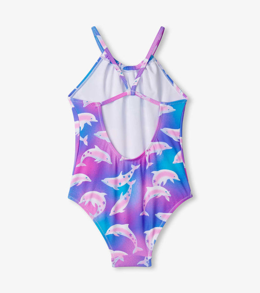 Airbrush Dolphins Gather Front Swimsuit