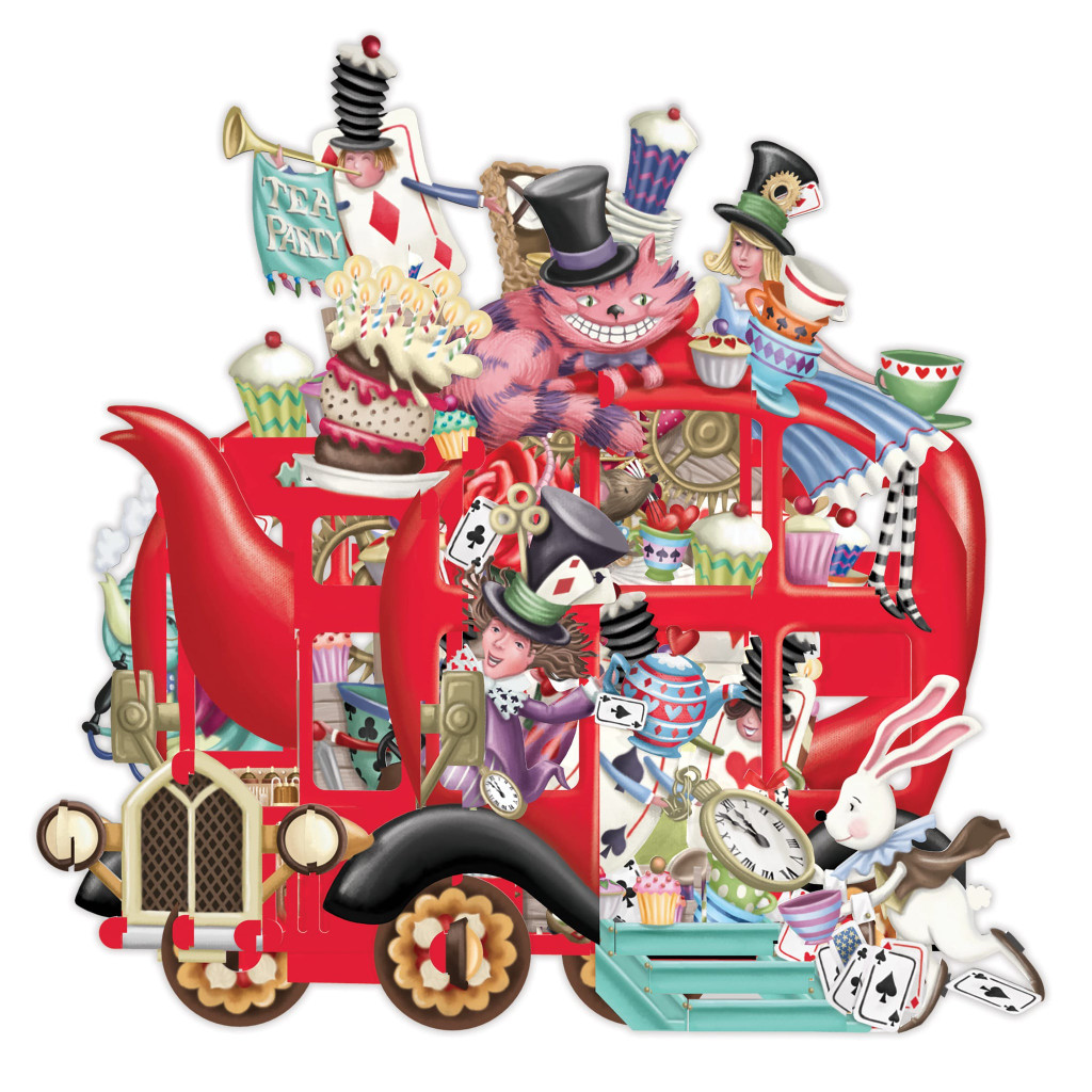 Alice's Teapot - 3D Pop Up Greetings Card 3D023