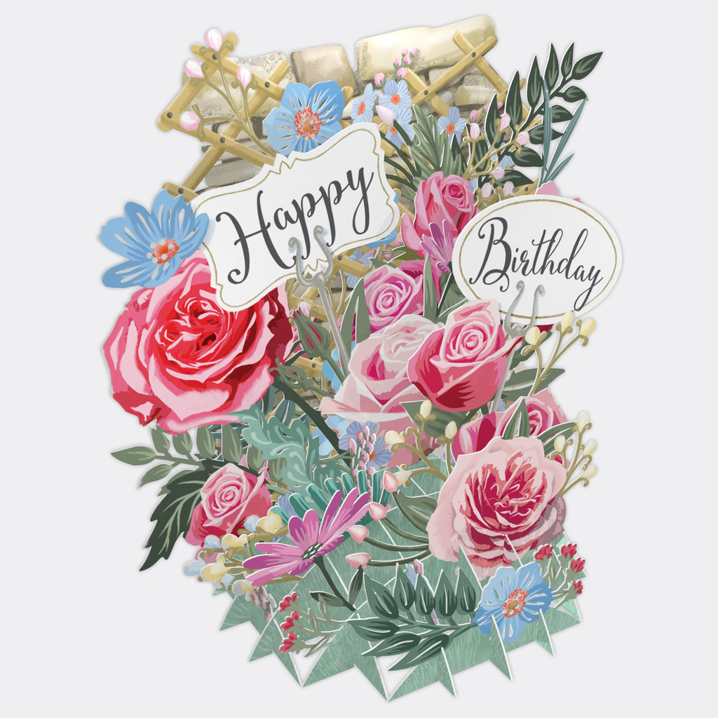 Birthday Flowers - Top of the World Pop Up Greetings Card TW030