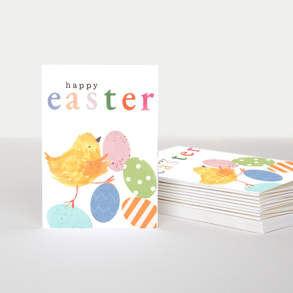 Happy Easter Painted Chick With Eggs 10pk PQE274