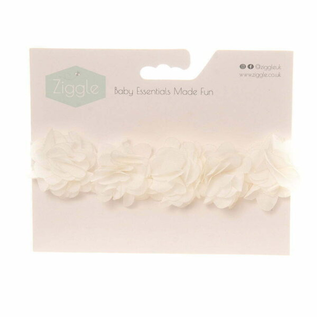 White Flowers & Lace Headband
