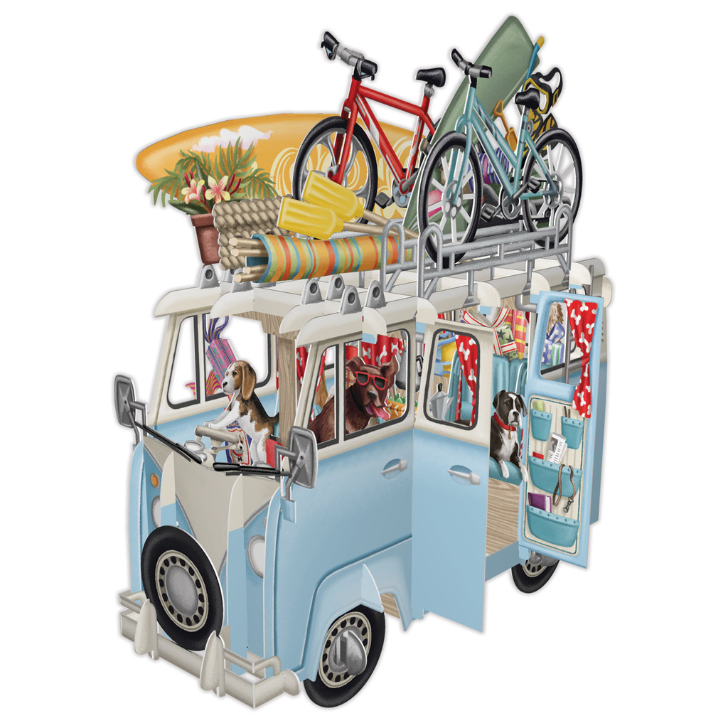 The Camper Van 3D Pop Up Greetings Card 3D026