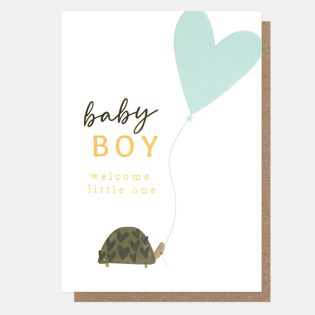Tortoise & Heart Balloon New Baby Boy CRC042