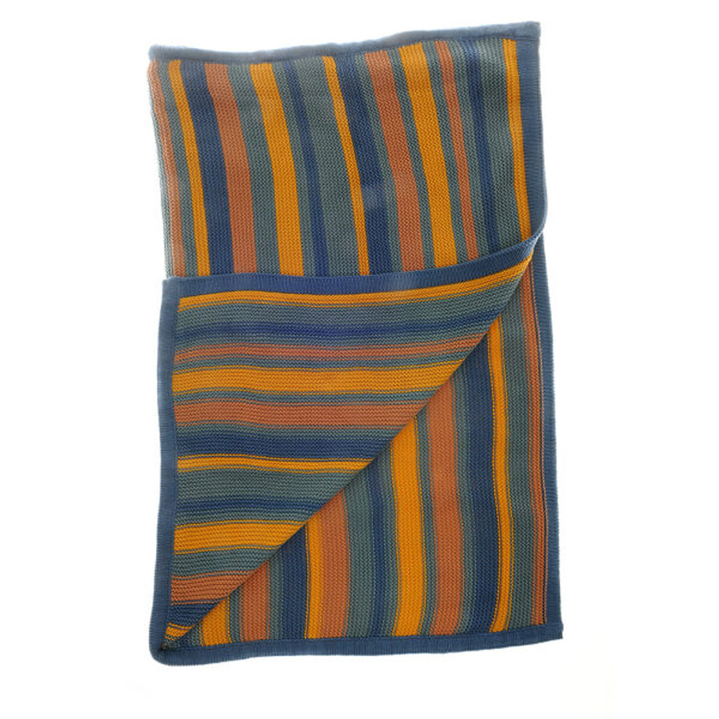 Blue, Orange, Yellow & Green Stripe Blanket