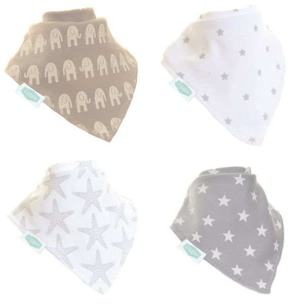 Grey and White Bib Set (4pk)