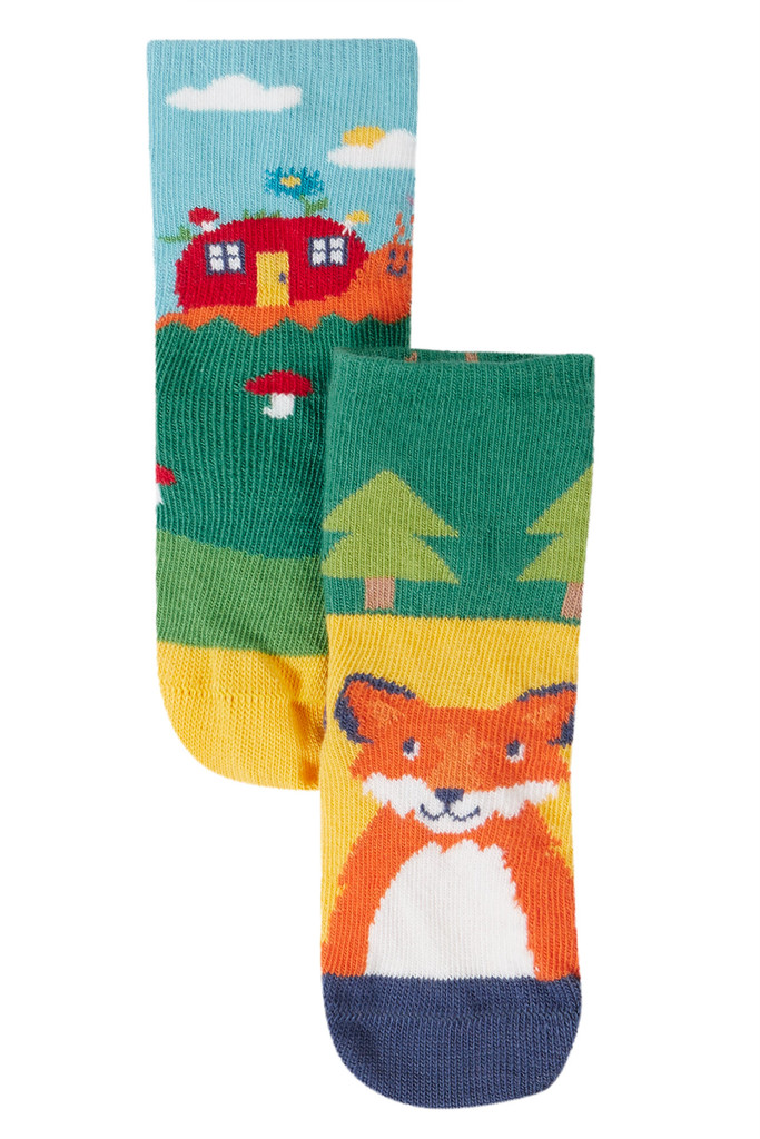 Fun Fold Over Socks 2 Pack - Woodland Pals Multipack
