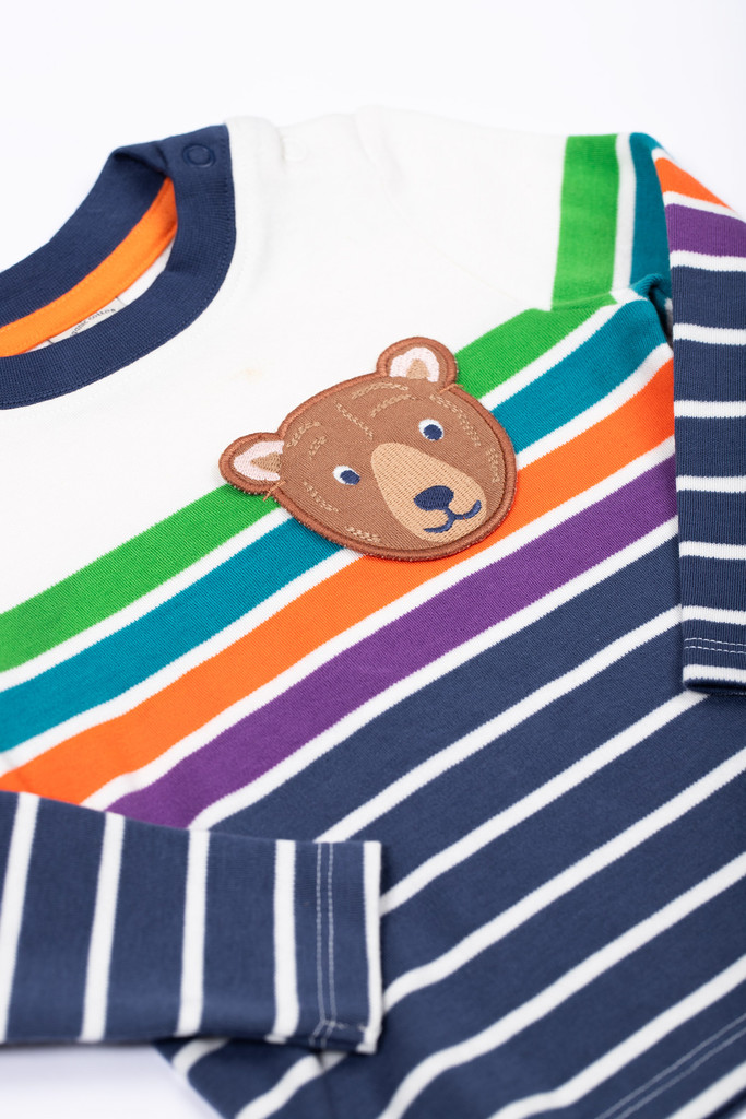 Character Pocket Top - Navy Engineered Stripe/Bear