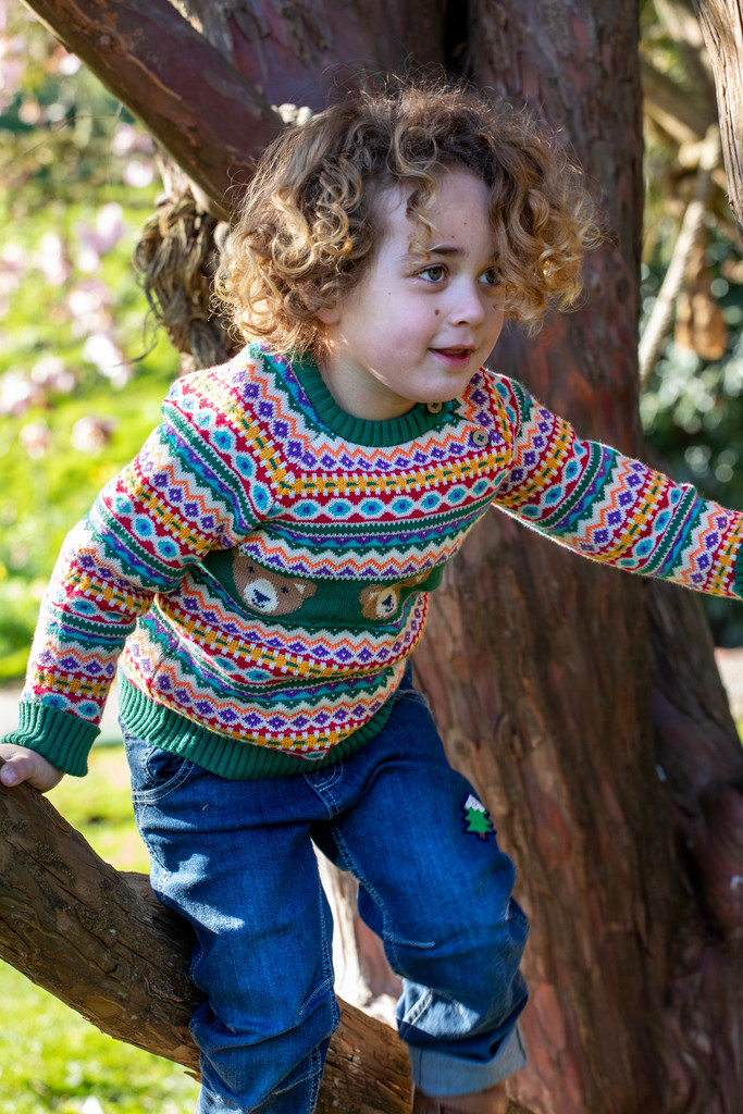 Fowey Fairisle Knitted Jumper - Bear Fair Isle