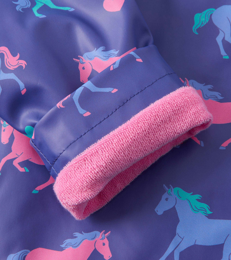 Hearts & Horses Button-Up Raincoat