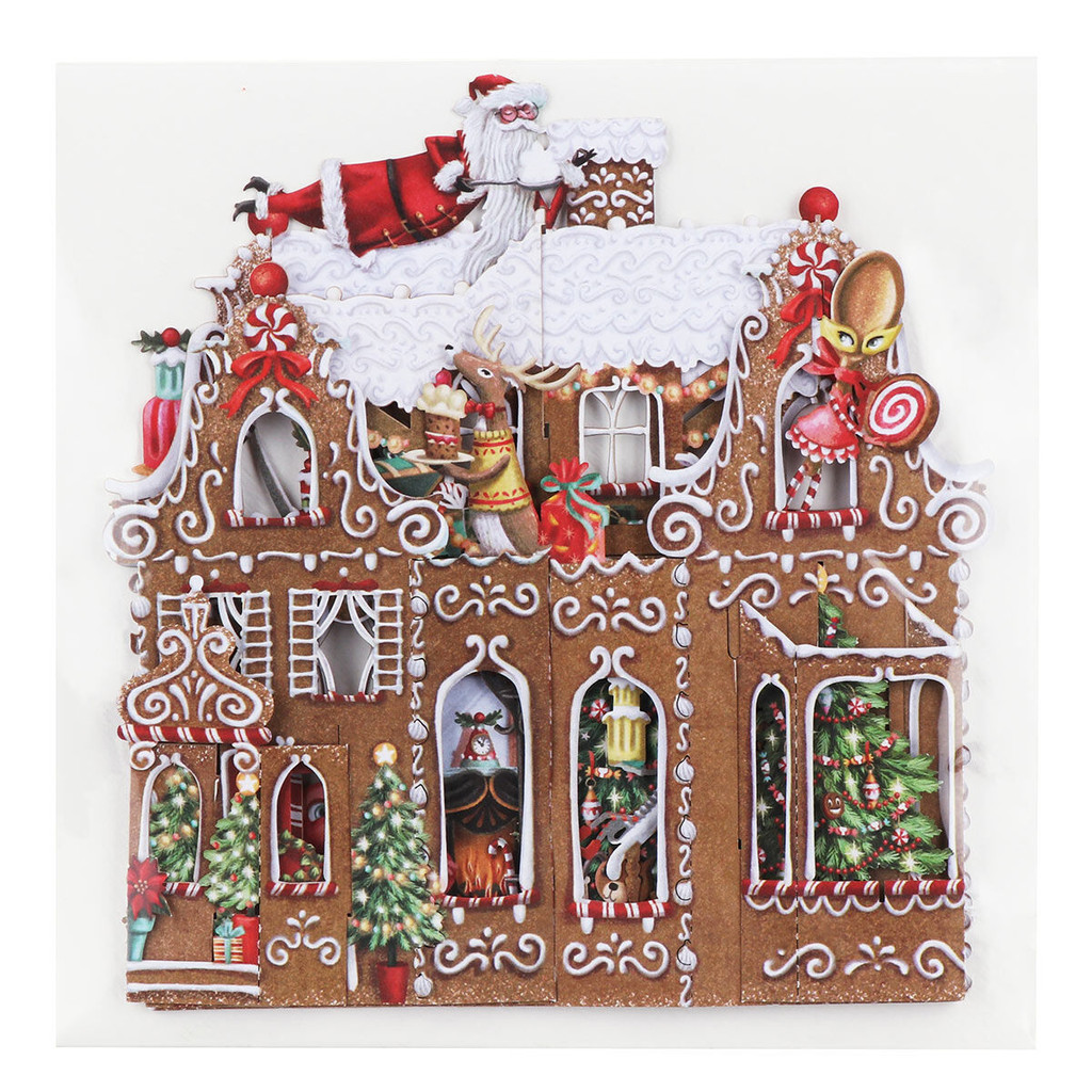 Gingerbread House 3D Christmas Card X3D022