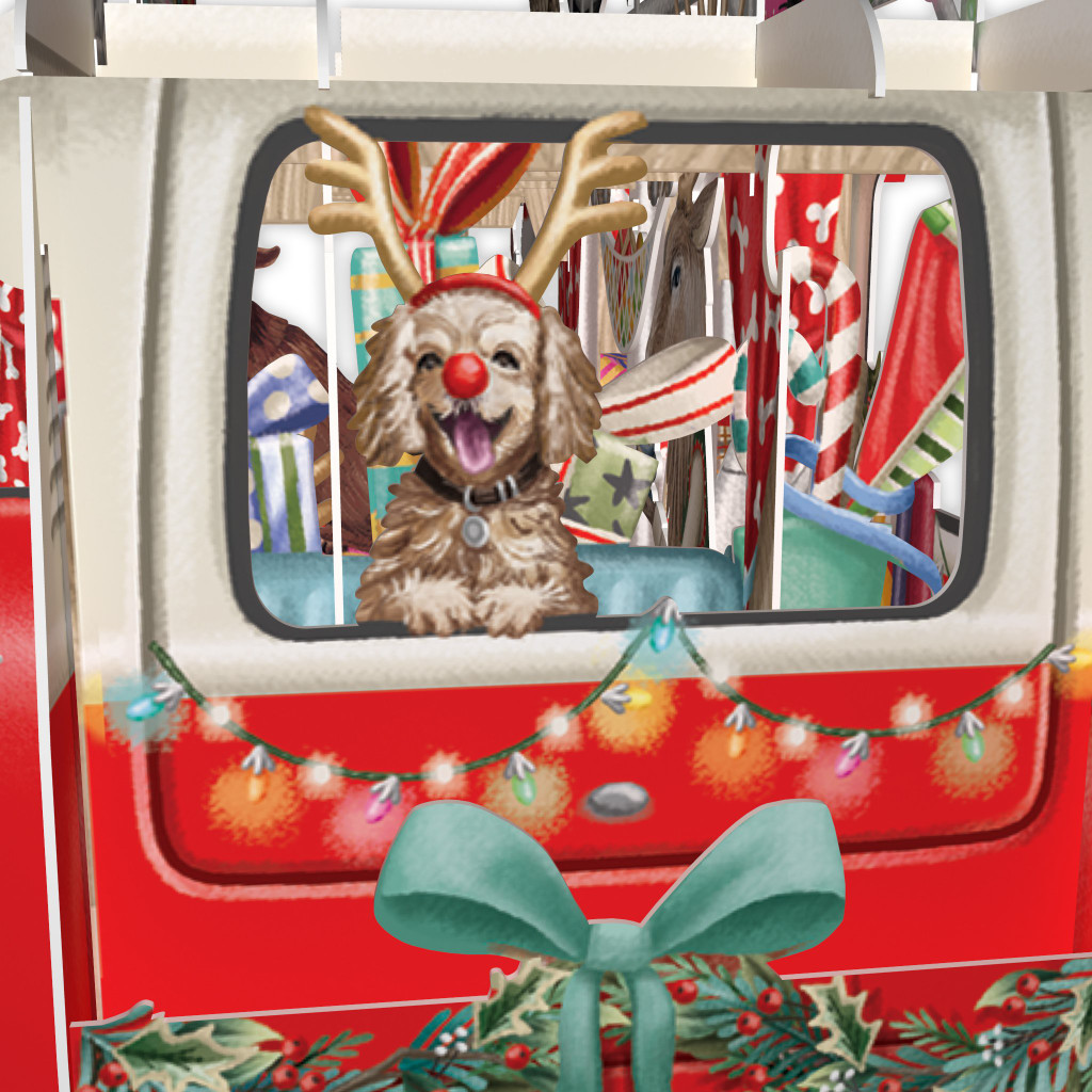 Christmas Camper 3D Christmas Card X3D023