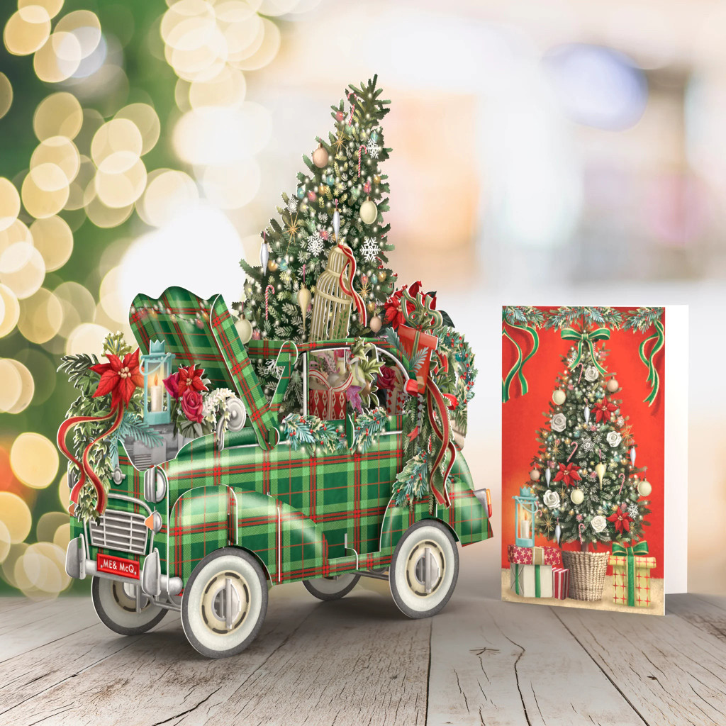 Tartan Car- 3D Christmas Card X3D033