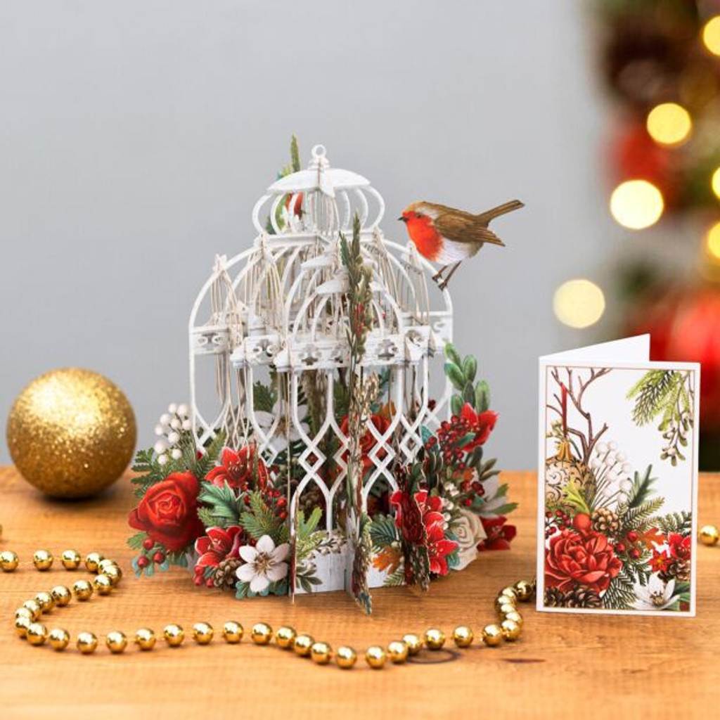 Christmas Flower Cage  - 3D Christmas Card X3D036