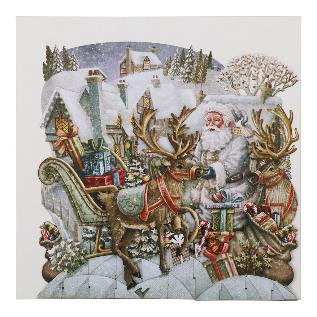 Santa’s Team 3D Christmas Card XTW038
