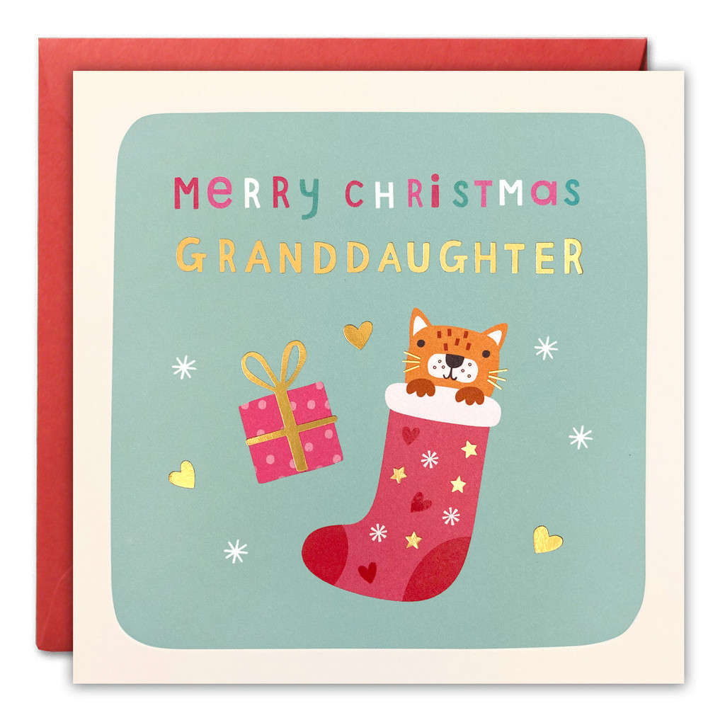 Granddaughter Cat Christmas Card RT4682