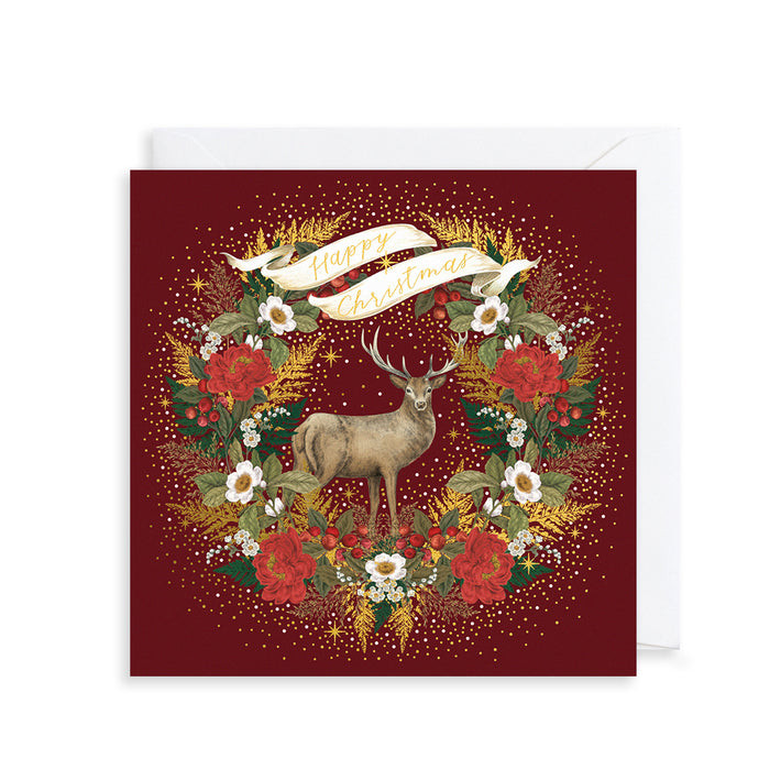 Luxury Box - Deer & Festive Wreath 8pk LBX116A