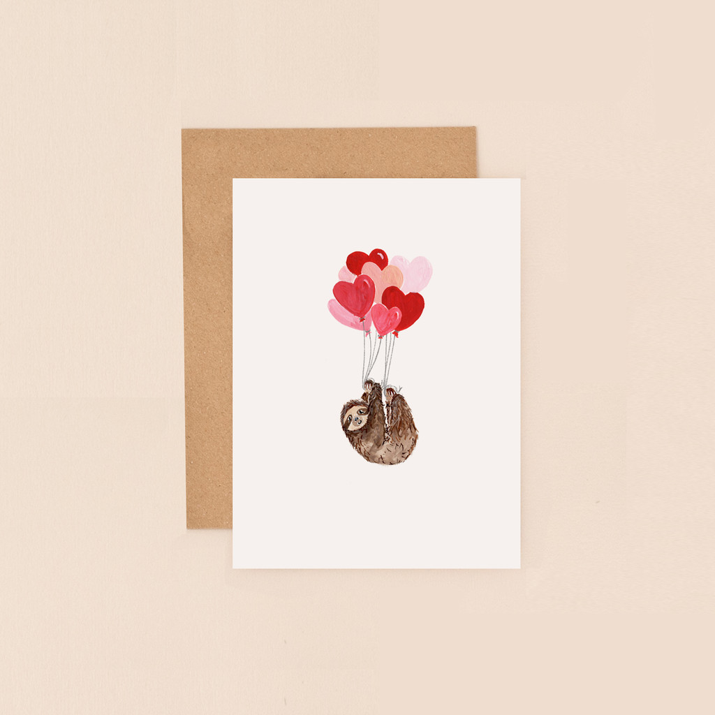 Sloth and Heart Balloons BIJ117