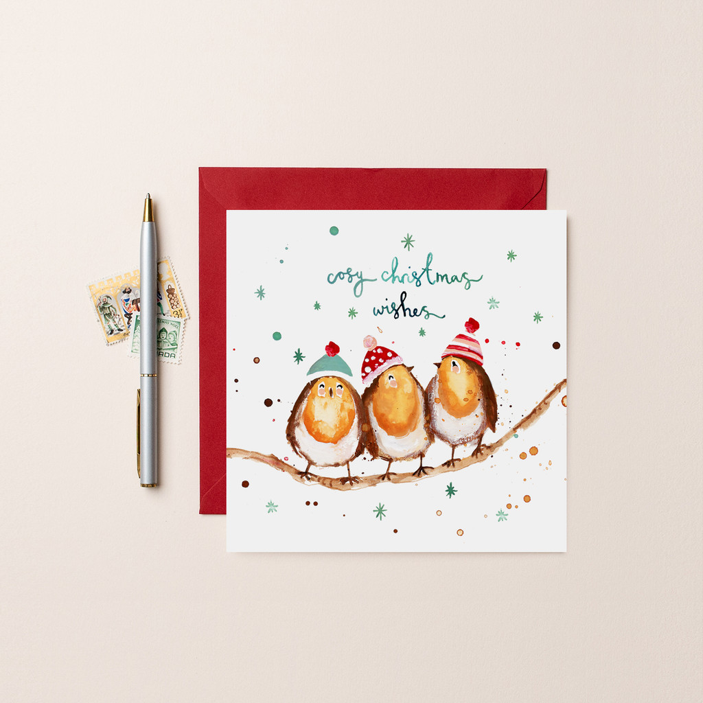Cosy Christmas Robins Christmas Card XM74