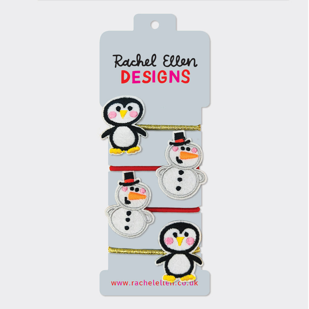 Hair Elastics - Penguin/Snowman