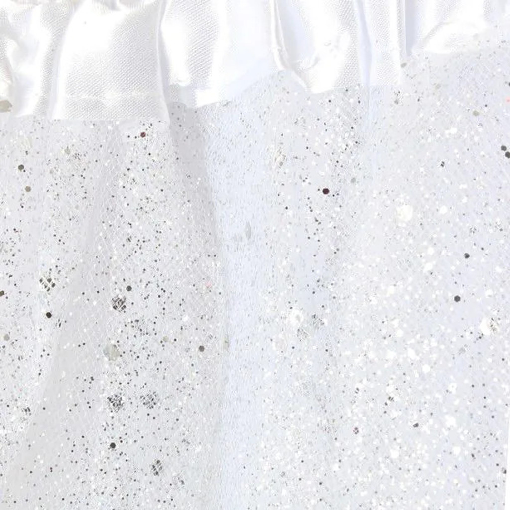 White Glitter Net Tutu