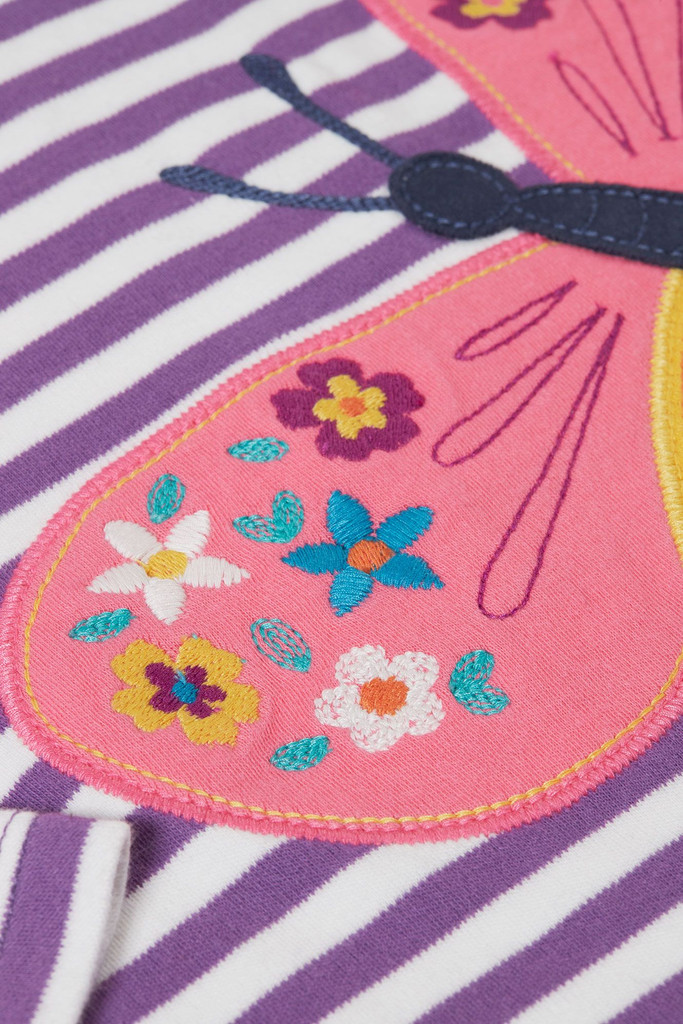 Bobby Applique Top - Violet Stripe / Butterfly
