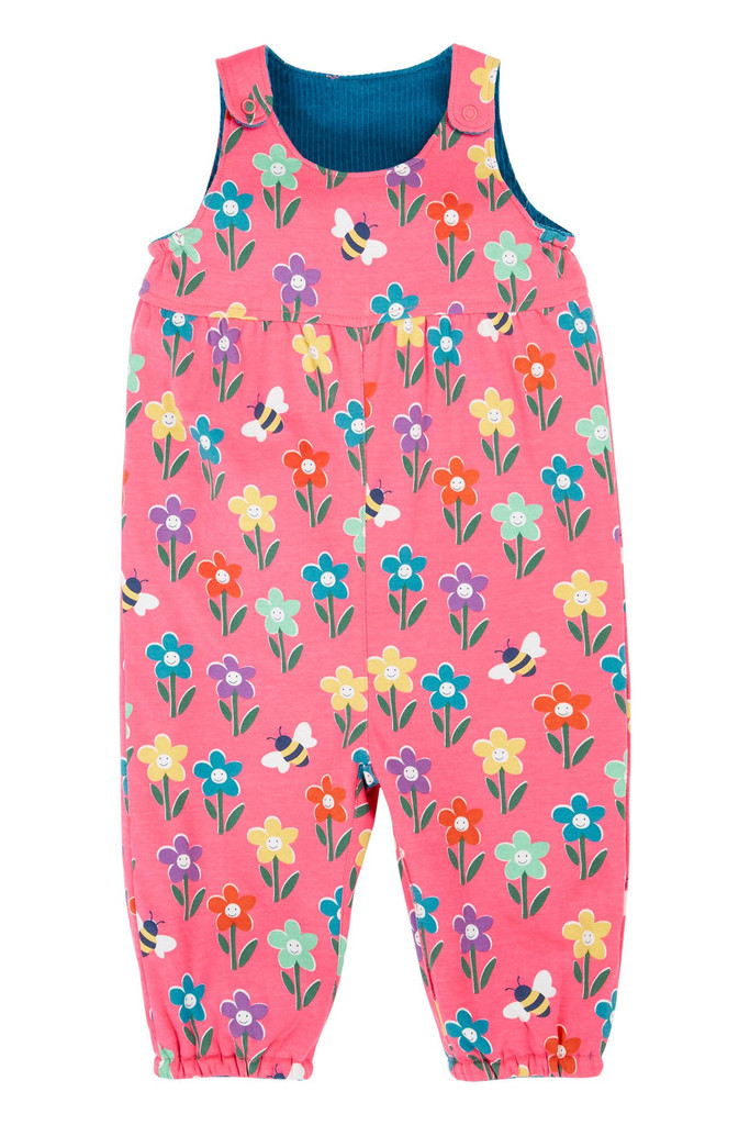 Helen Reversible Dungaree - Boat Blue / Fun Flowers