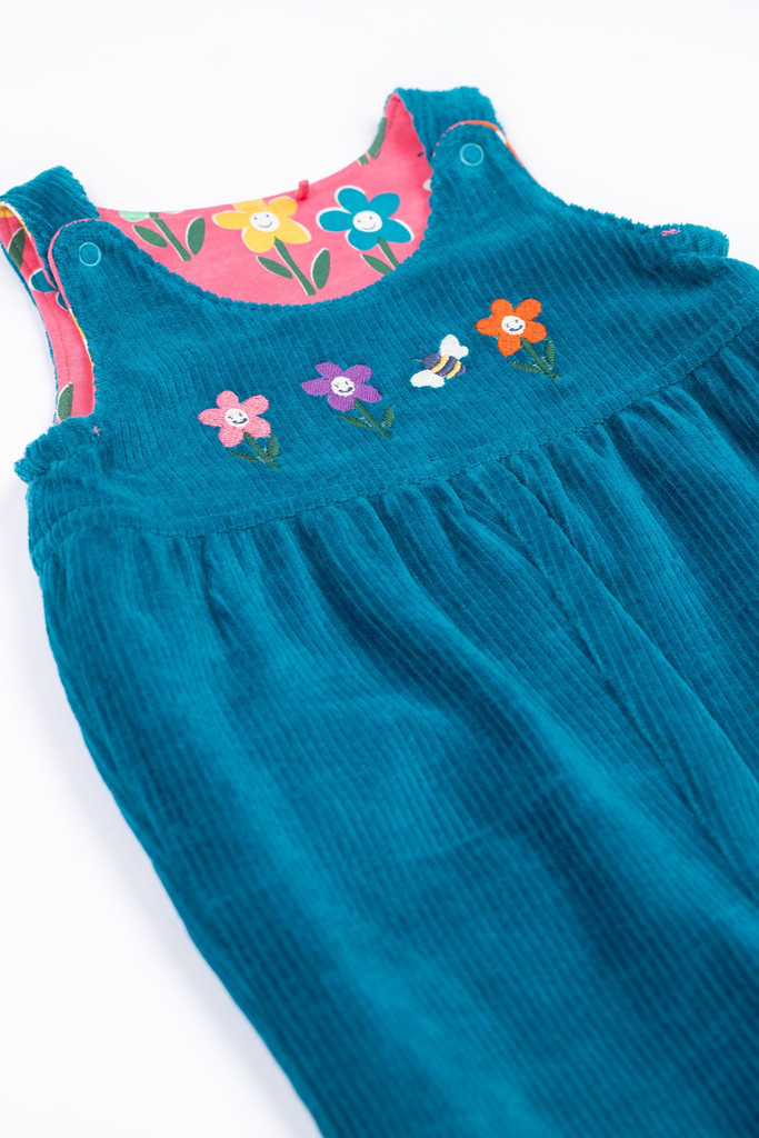 Helen Reversible Dungaree - Boat Blue / Fun Flowers