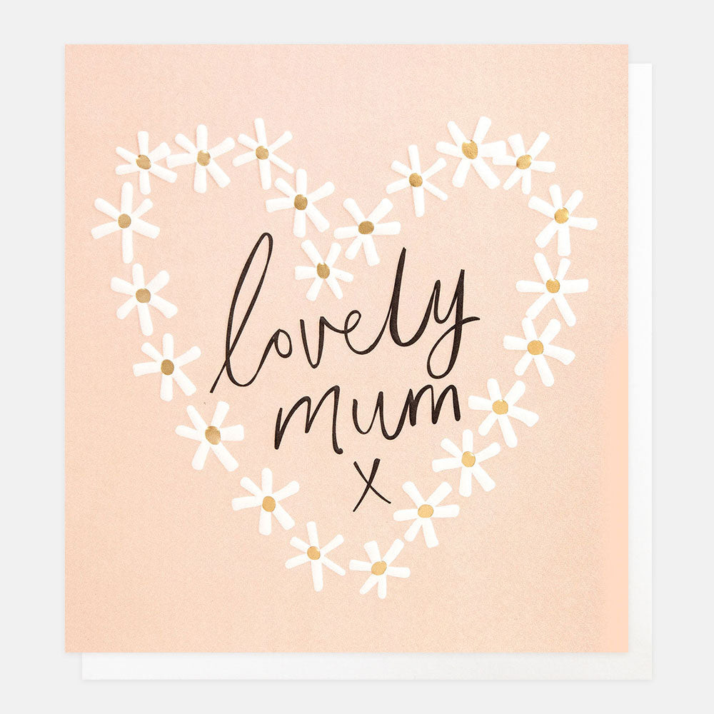 Daisy Heart On Pink Lovely Mum Card REL017