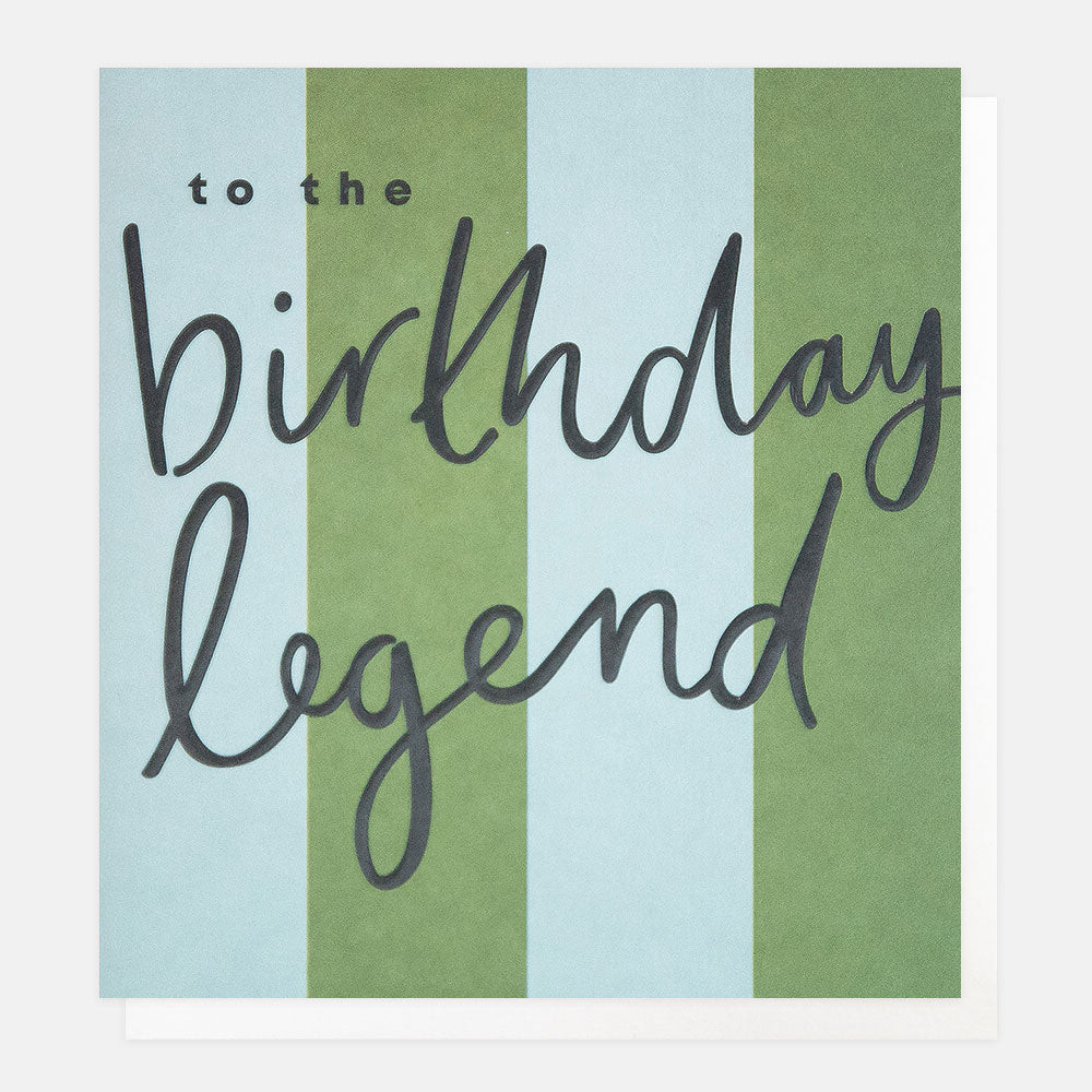Green & Blue Stripe Birthday Legend Card SIP022