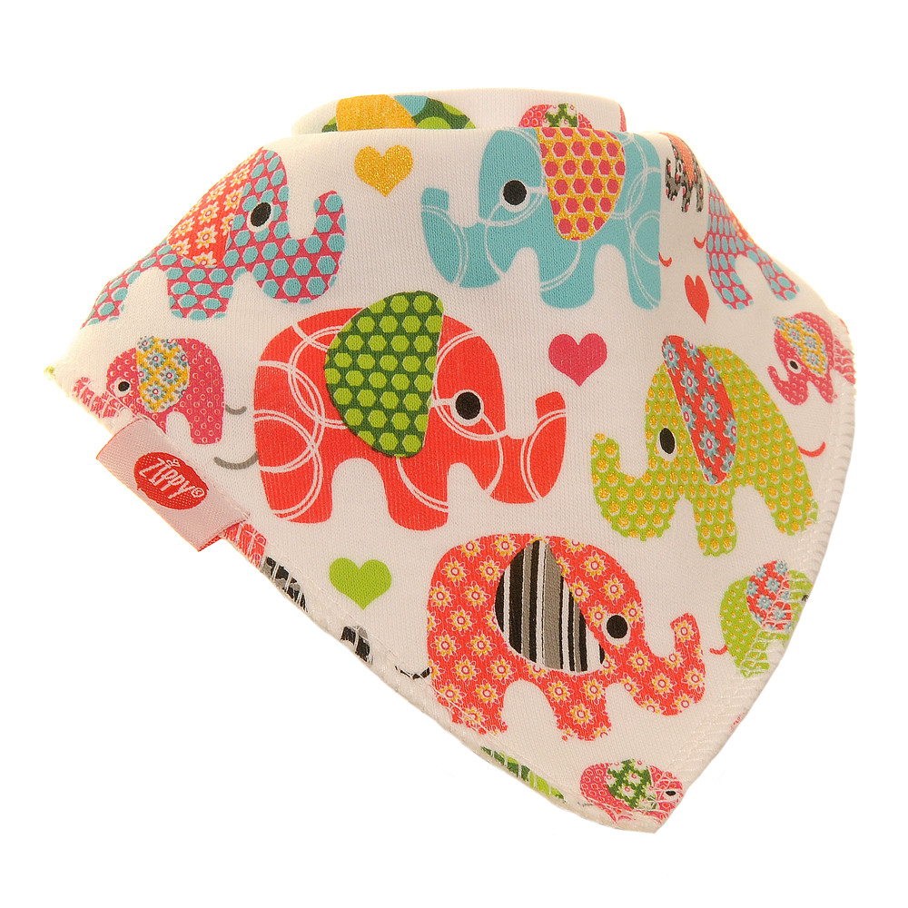 Ethnic Elephants Dribble Bib