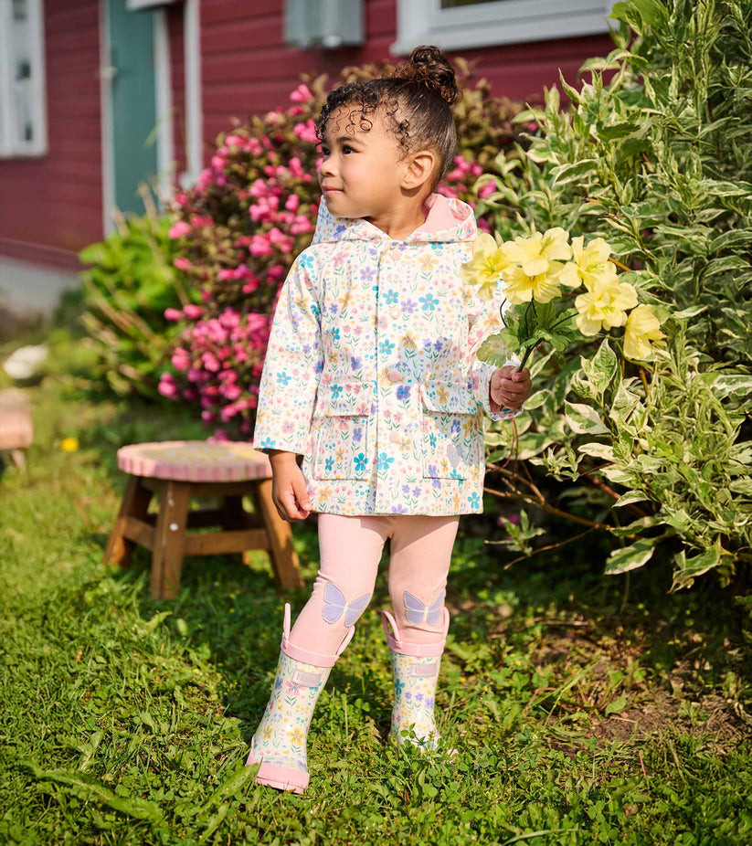 Little Garden Chicks Button-Up Rain Jacket