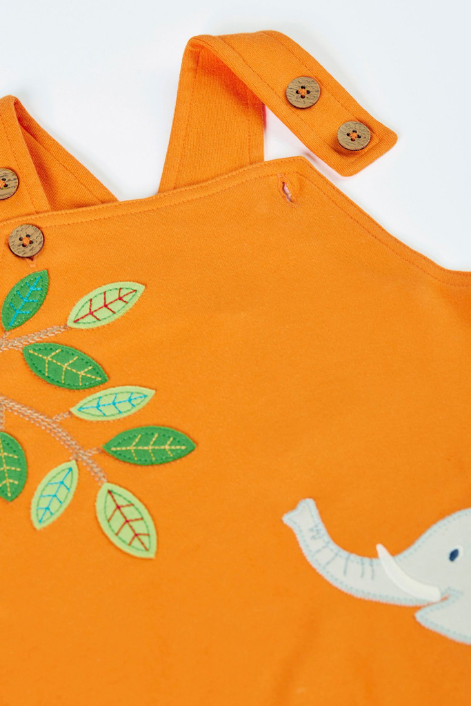 Lelant Dungaree - Spark Orange / Elephant