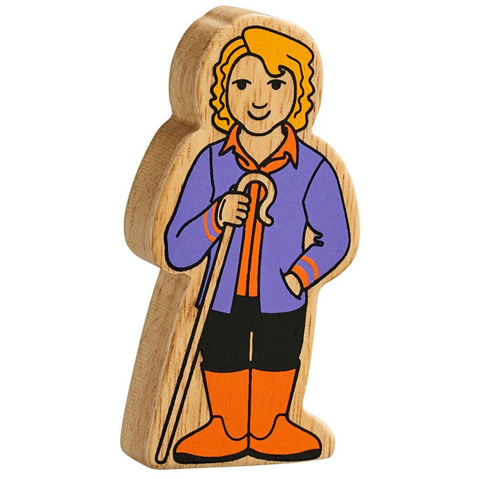 Natural Wooden Purple & Orange Farm Woman