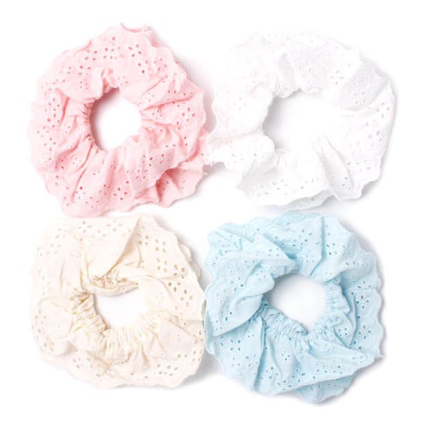 Broderie Style Double Layered Scrunchie