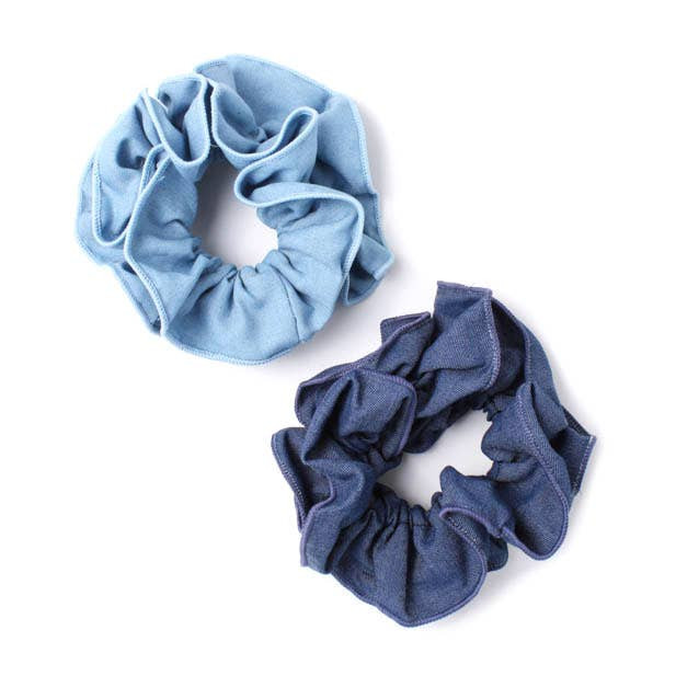 Double Layered Denim Style Scrunchie