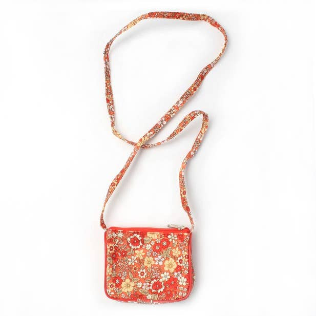 Floral Print Purse With Shoulder Strap