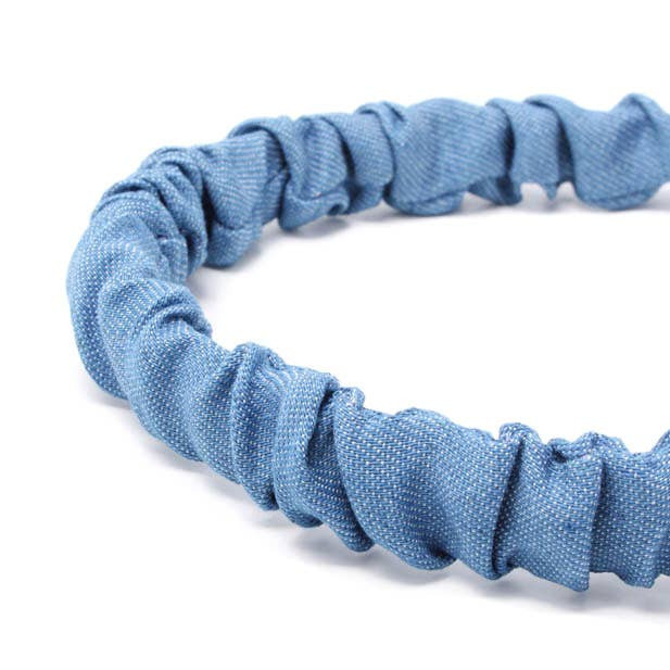 Ruched Denim Fabric Aliceband