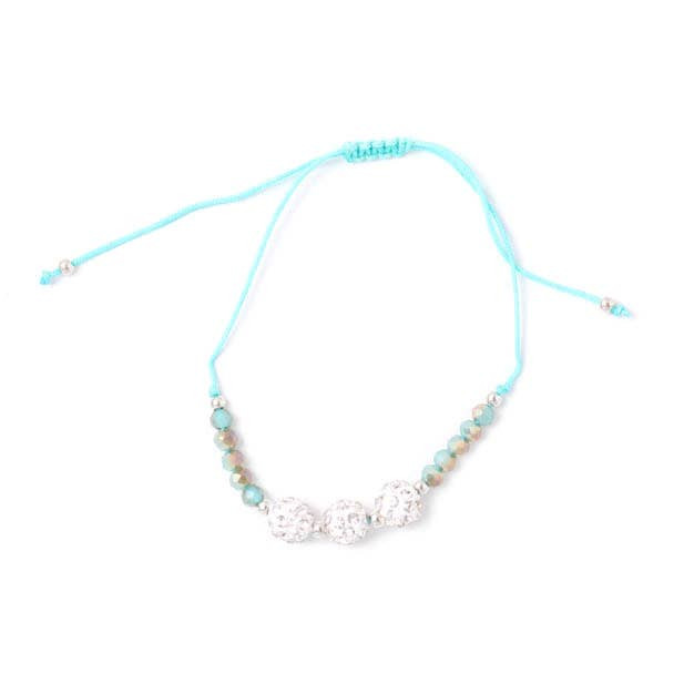 Mixed Colour Corded Bracelets 3pk With Beads & Charm