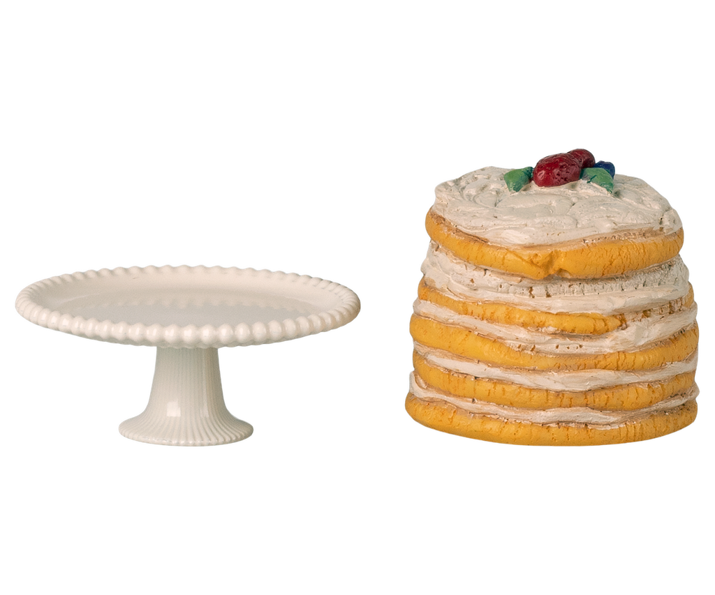 Party Cake & Cake Stand For Mouse - Off White